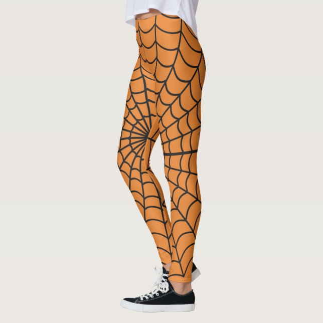 Leggings Motif Web Spider ~ Orange ~ Halloween ~ (Gauche)