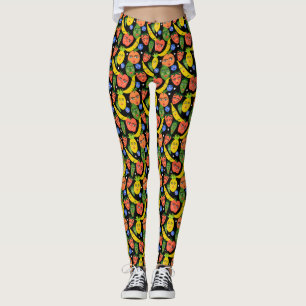 Leggings Motif Whimsical Funny Fruit Salad