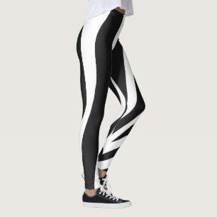 Leggings Motif Zebra noir et blanc