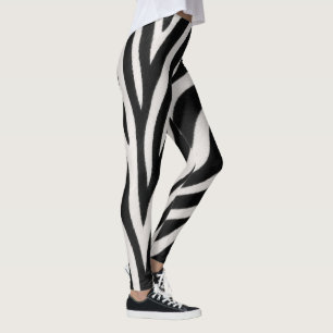 Leggings Motif Zèbre Accrocheur Gentil et Élégant