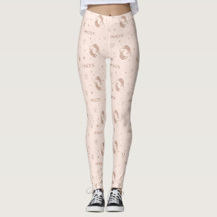 Leggings Motif Zodiaque Balance Mystique en Brun & Bourgogn