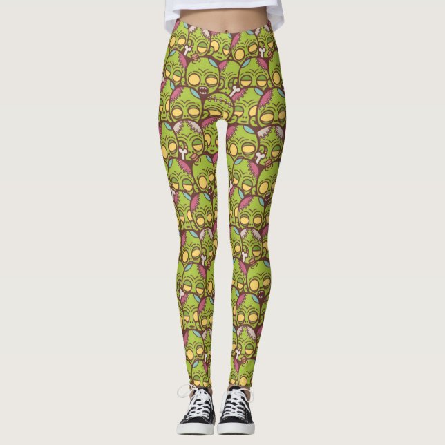 Leggings Motif Zombie Head sans joint (Devant)