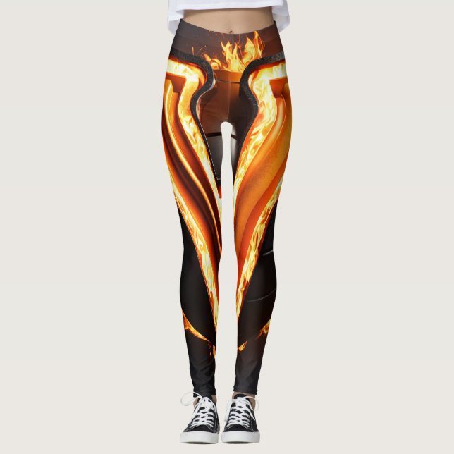 Leggings Motifs 3D Orange Vibrant (Devant)