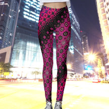 Leggings Motifs Abstraits Hot Pink