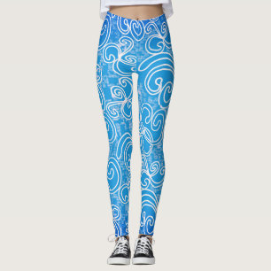 Leggings Motifs bleu scintillant