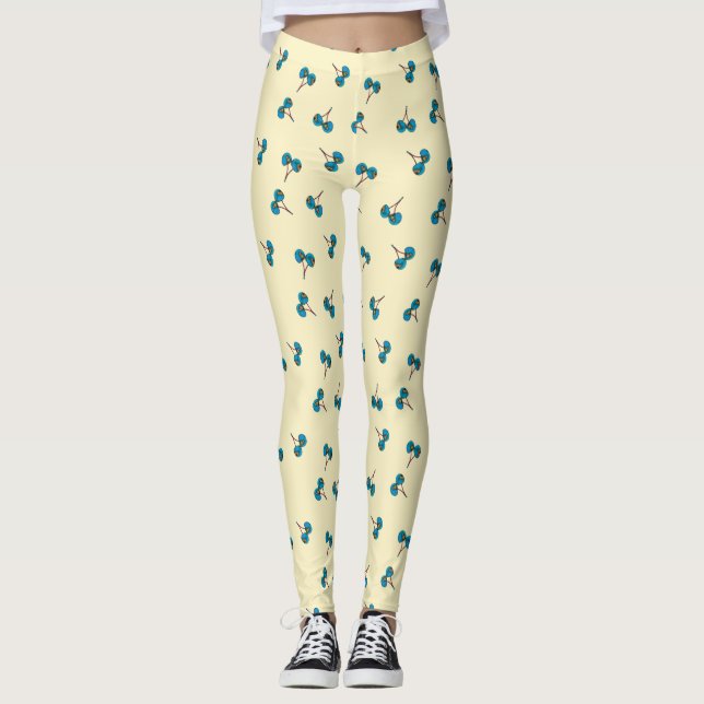 Leggings Motifs Cerise Bleue (Devant)