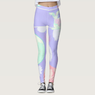 Leggings Motifs Chat Japonais & Chrysanthème