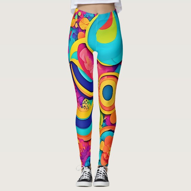Leggings Motifs concentrés colorés (Devant)