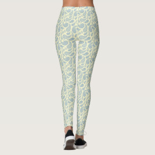Leggings Motifs crème-bleu Paisley