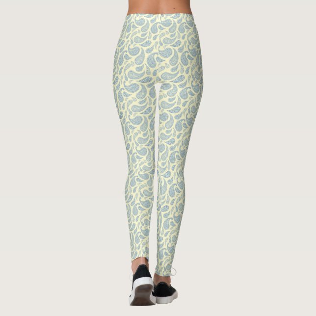 Leggings Motifs crème-bleu Paisley (Dos)