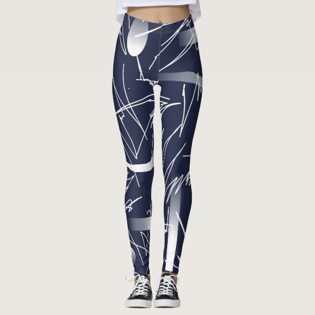 Leggings Motifs d'art Abstrait futuriste (Devant)