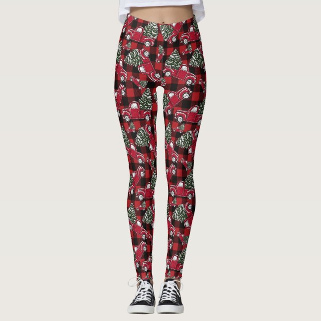 Leggings Motifs de camions de Noël (Devant)
