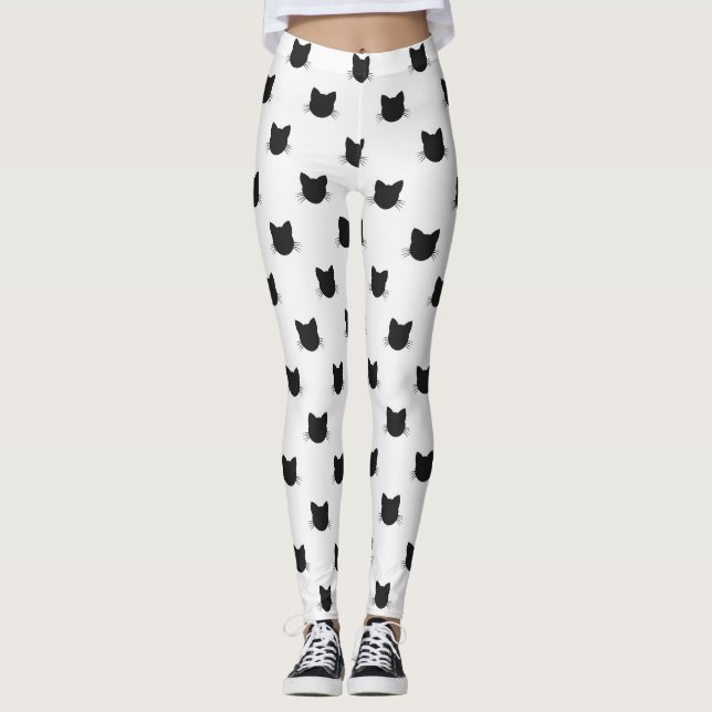 Leggings Motifs de chats noirs (Devant)