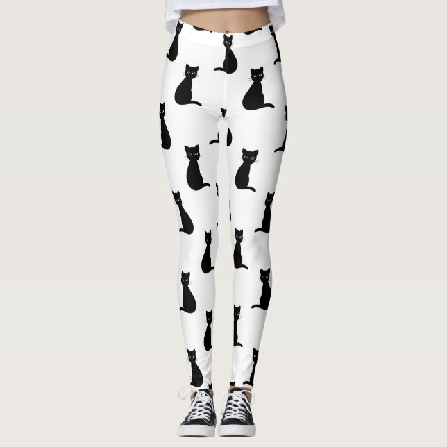 Leggings Motifs de chats noirs (Devant)
