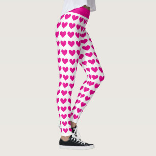 Leggings Motifs de coeur rose