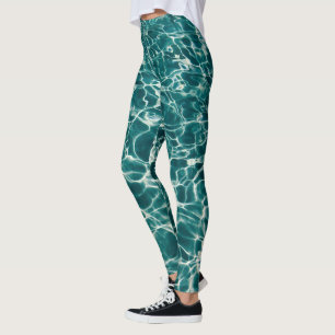 Leggings Motifs de la piscine verte turquoise