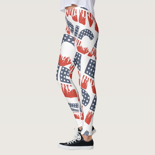 Leggings Motifs de l'AMÉRIQUE diagonale pour 4 jui (Gauche)