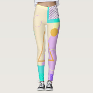 leggings motifs de memphis, retro et géométrique d