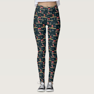 Leggings Motifs de Noël sans couture Pilates Reformer Santa