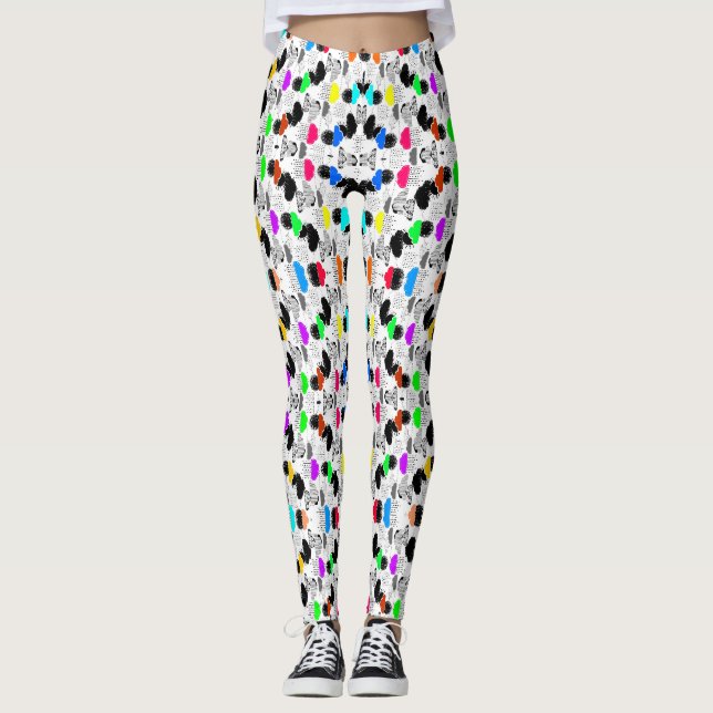 Leggings Motifs de nuages colorés mignons (Devant)