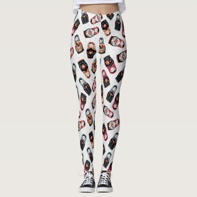Leggings Motifs de poupée d'imbrication (Devant)
