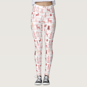 Leggings Motifs de rennes et d'arbres de Noël