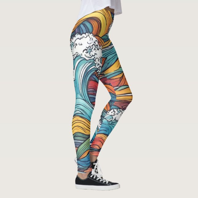 Leggings Motifs de vague (Droite)