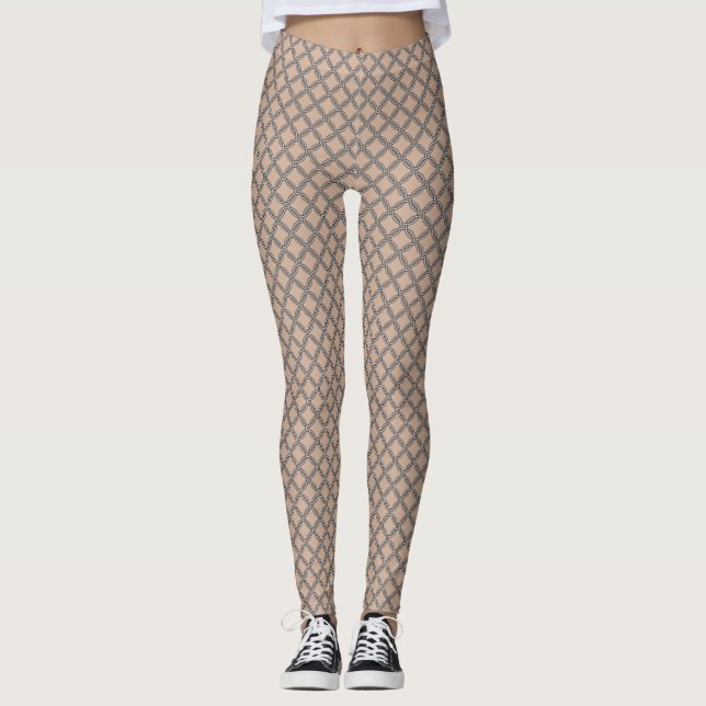 Leggings Motifs en argent Chainmail médiéval (Devant)
