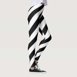 Leggings Motifs en bande noire blanche