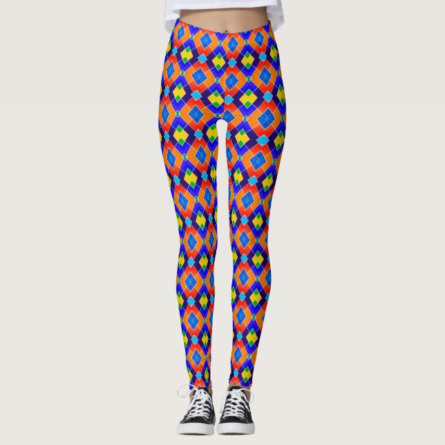 Leggings motifs en diamant coloré (Devant)
