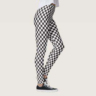 Leggings Motifs en noir et blanc À damiers