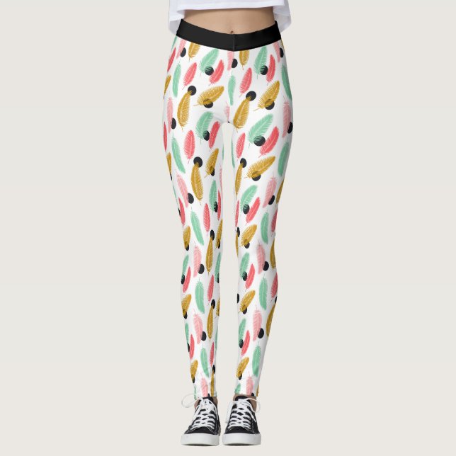 Leggings Motifs Feuilles Tropical (Devant)