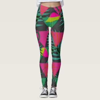 Leggings Motifs Flamingo sans couture avec ornement Triangl