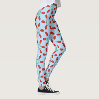 Leggings motifs floraux sarcelle motif géométrique concept