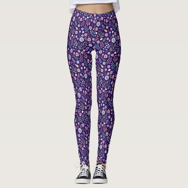 Leggings Motifs floraux Whimsical Boho (Devant)