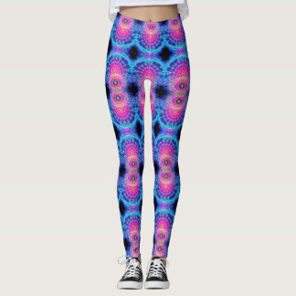 Leggings Motifs fractés de néon cosmique