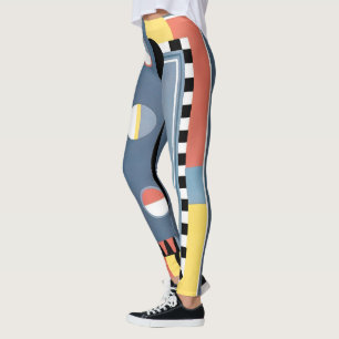 Leggings Motifs géométriques Jazz Pochoir Art Déco Vintage