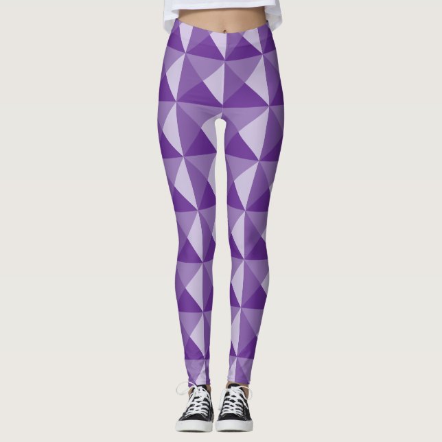 Leggings Motifs géométriques violets (Devant)
