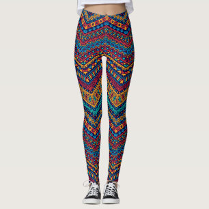 Leggings Motifs géométriques Zigzag en couleur complète