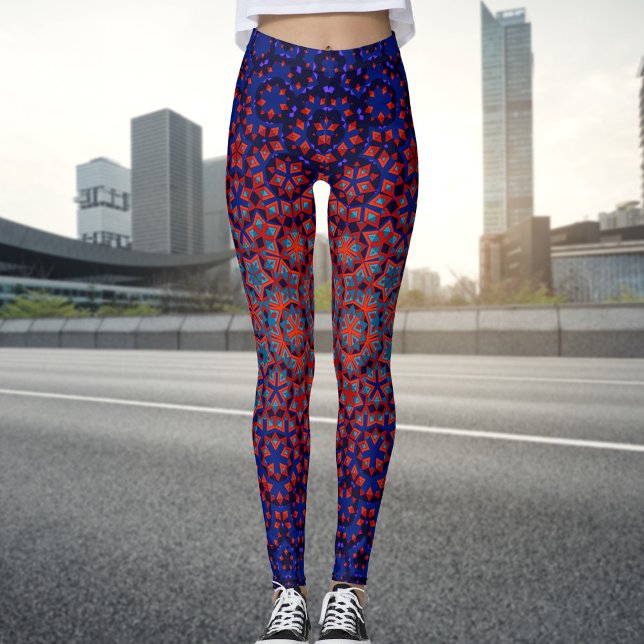Leggings Motifs Gras Bleu Et Rouge (Créateur téléchargé)