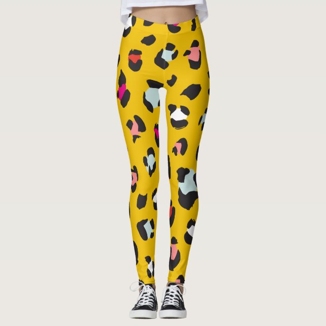 Leggings Motifs Leopard tendance des années 80 (Devant)