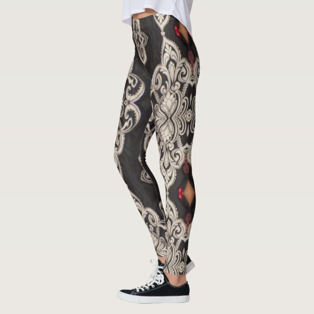 leggings motifs noirs et blancs (Gauche)