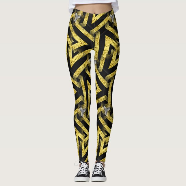 Leggings Motifs noirs et or Funky Zebra ♥ (Devant)