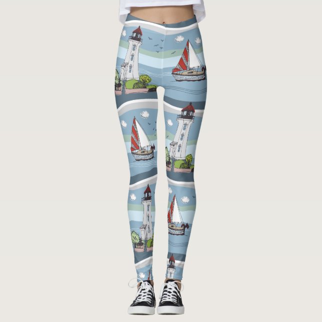 leggings Motifs océaniques (Devant)
