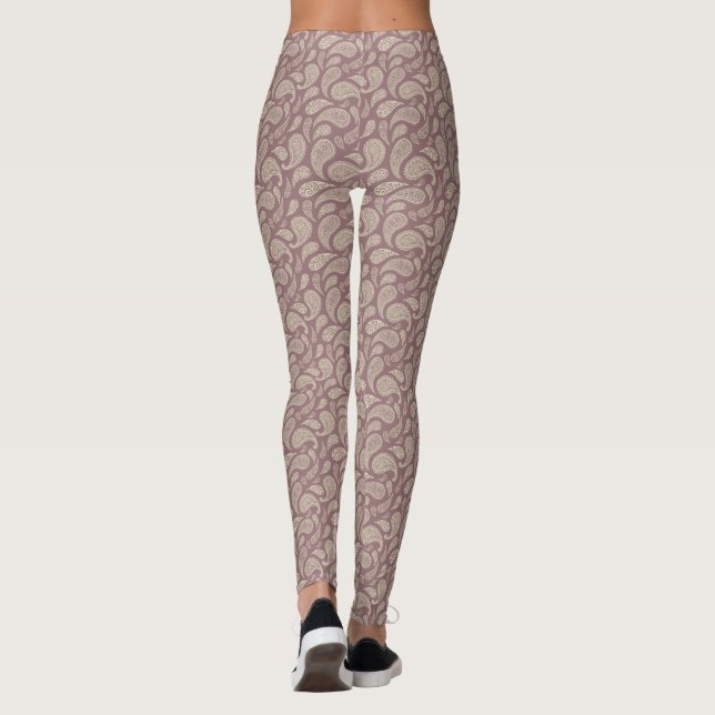 Leggings Motifs Redwood-Cream Paisley (Dos)
