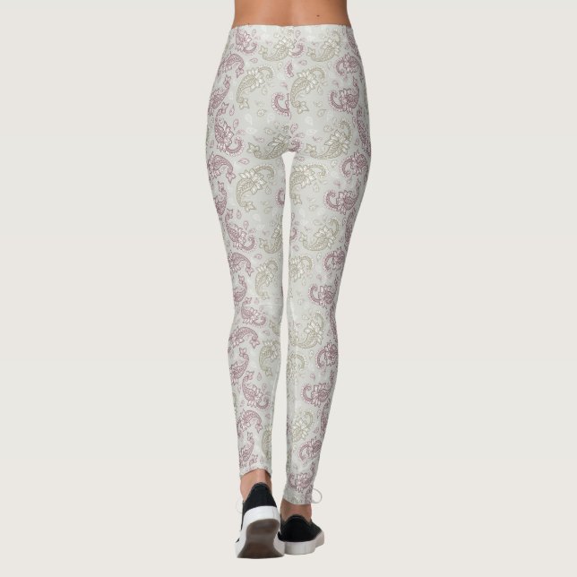 Leggings Motifs Redwood-Green Paisley (Dos)