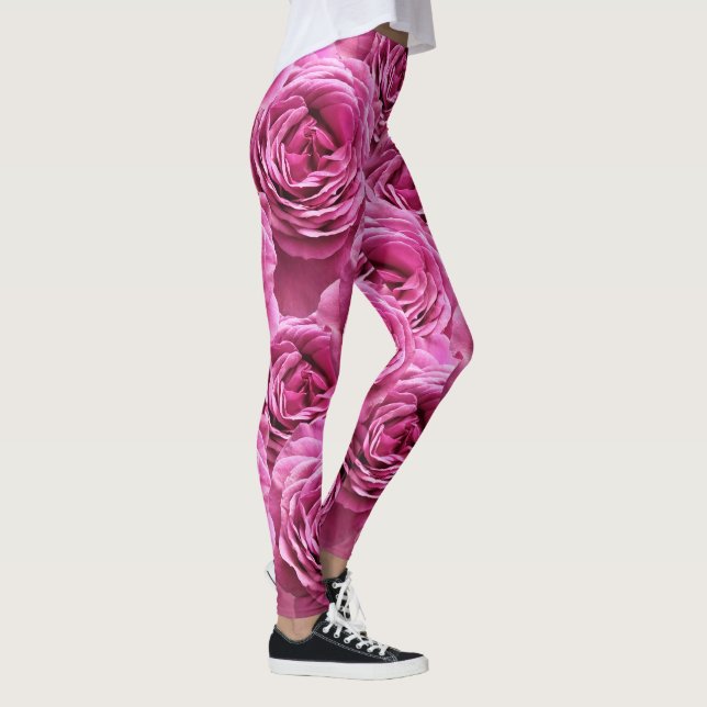 Leggings Motifs rose roses et violets (Droite)