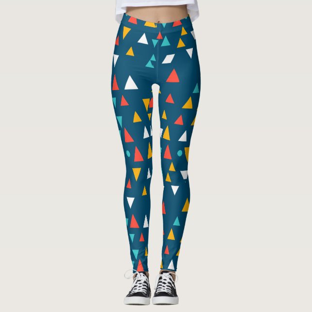 Leggings Motifs triangles géométriques colorés (Devant)