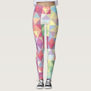 Leggings Motifs Triangles multicolores