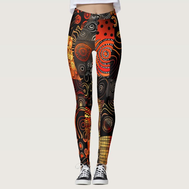 Leggings Motifs tribaux africains (Devant)